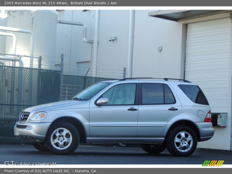 Brilliant Silver Metallic / Ash 2003 Mercedes-Benz ML 350 4Matic