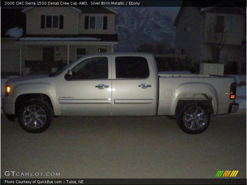 Silver Birch Metallic / Ebony 2008 GMC Sierra 1500 Denali Crew Cab AWD