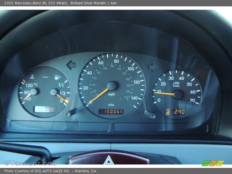 Brilliant Silver Metallic / Ash 2003 Mercedes-Benz ML 350 4Matic