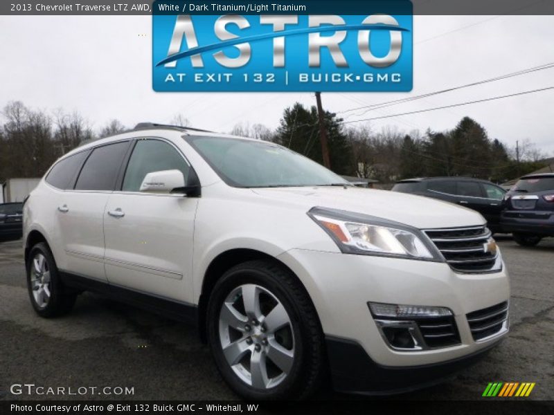White / Dark Titanium/Light Titanium 2013 Chevrolet Traverse LTZ AWD