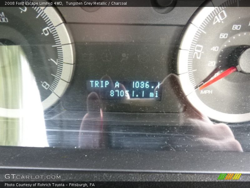 Tungsten Grey Metallic / Charcoal 2008 Ford Escape Limited 4WD