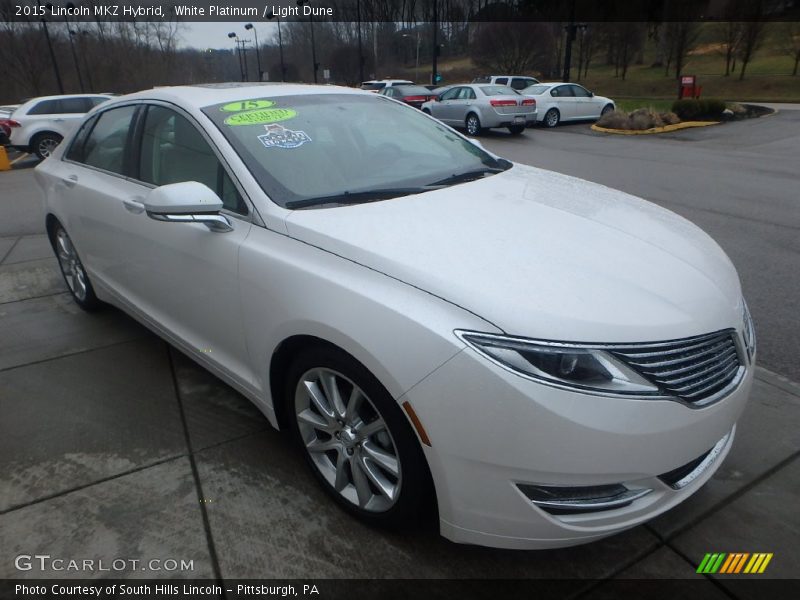 White Platinum / Light Dune 2015 Lincoln MKZ Hybrid