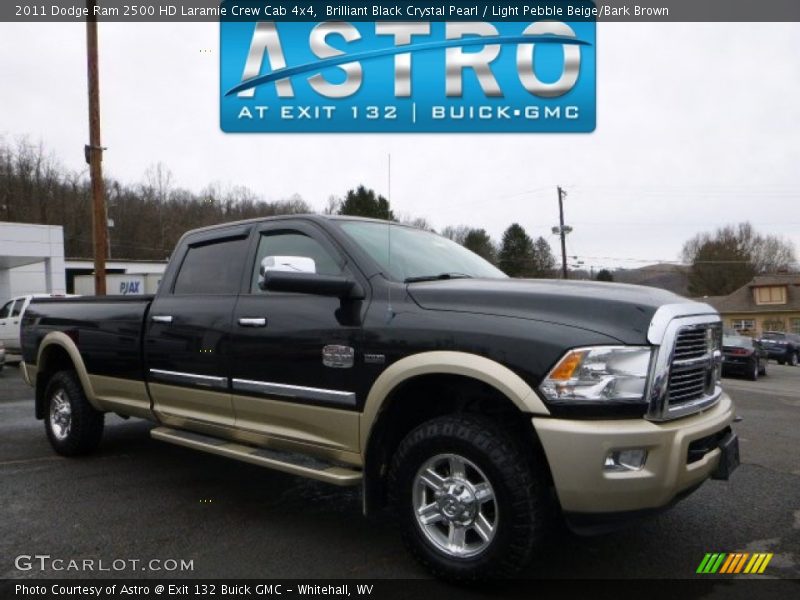 Brilliant Black Crystal Pearl / Light Pebble Beige/Bark Brown 2011 Dodge Ram 2500 HD Laramie Crew Cab 4x4