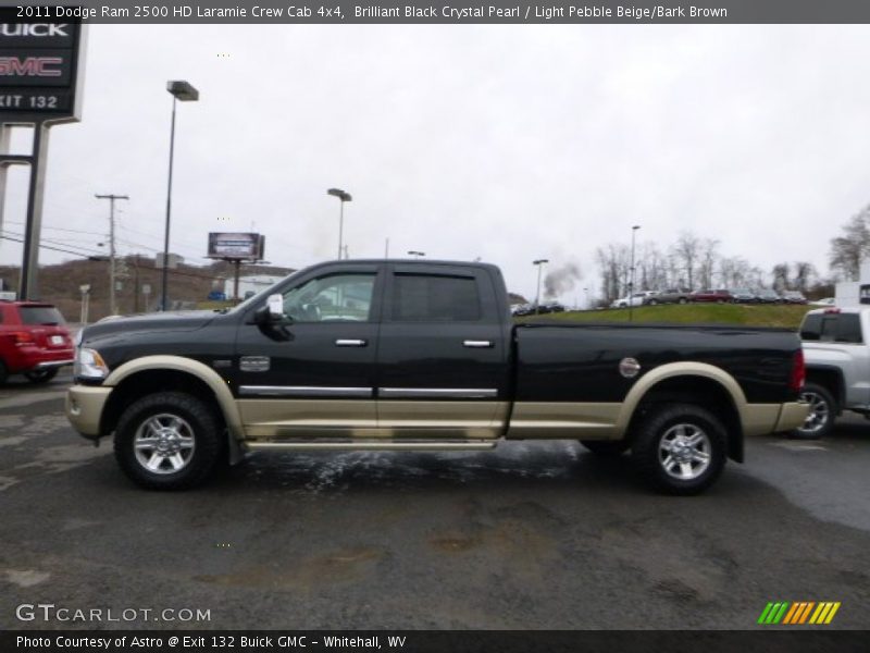 Brilliant Black Crystal Pearl / Light Pebble Beige/Bark Brown 2011 Dodge Ram 2500 HD Laramie Crew Cab 4x4