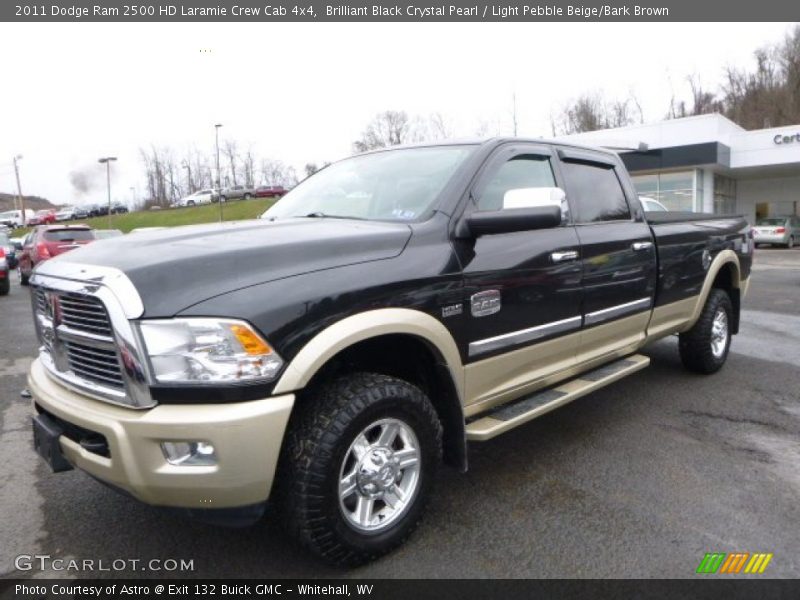 Brilliant Black Crystal Pearl / Light Pebble Beige/Bark Brown 2011 Dodge Ram 2500 HD Laramie Crew Cab 4x4