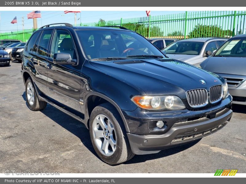 Jet Black / Sand Beige 2005 BMW X5 3.0i