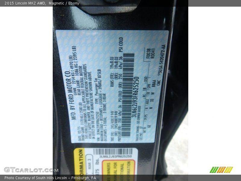 Magnetic / Ebony 2015 Lincoln MKZ AWD