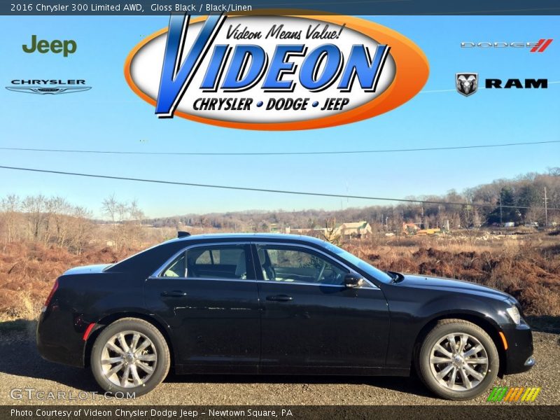 Gloss Black / Black/Linen 2016 Chrysler 300 Limited AWD