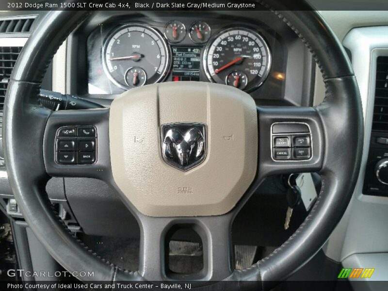 Black / Dark Slate Gray/Medium Graystone 2012 Dodge Ram 1500 SLT Crew Cab 4x4