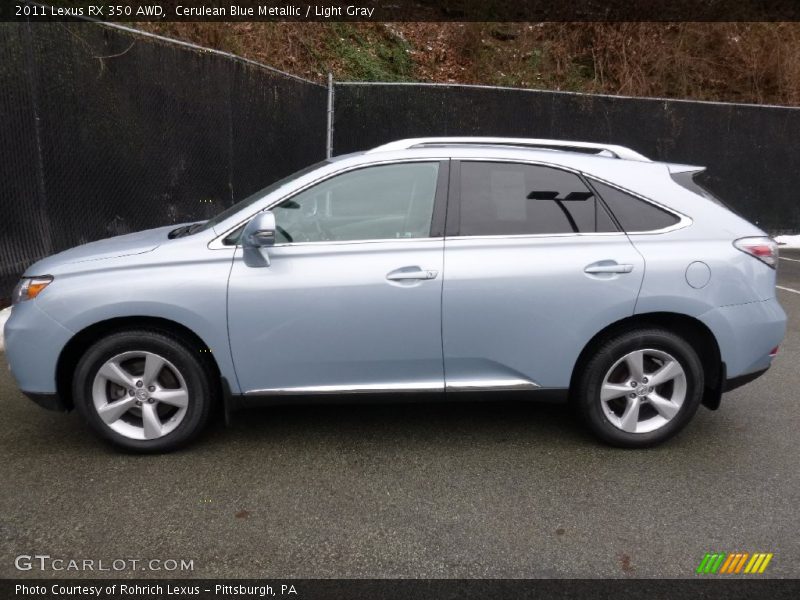 Cerulean Blue Metallic / Light Gray 2011 Lexus RX 350 AWD