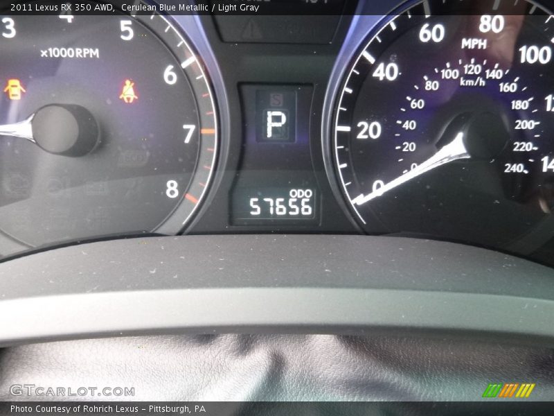 Cerulean Blue Metallic / Light Gray 2011 Lexus RX 350 AWD