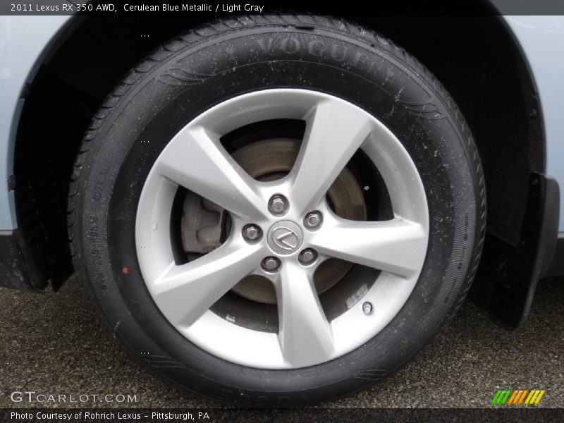 Cerulean Blue Metallic / Light Gray 2011 Lexus RX 350 AWD