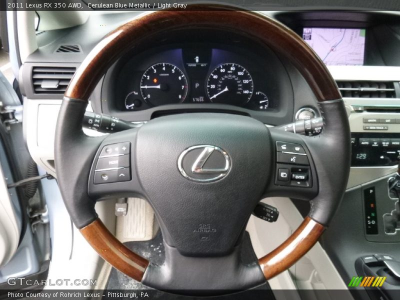 Cerulean Blue Metallic / Light Gray 2011 Lexus RX 350 AWD