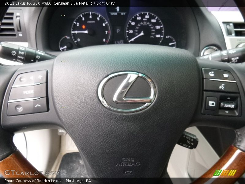 Cerulean Blue Metallic / Light Gray 2011 Lexus RX 350 AWD