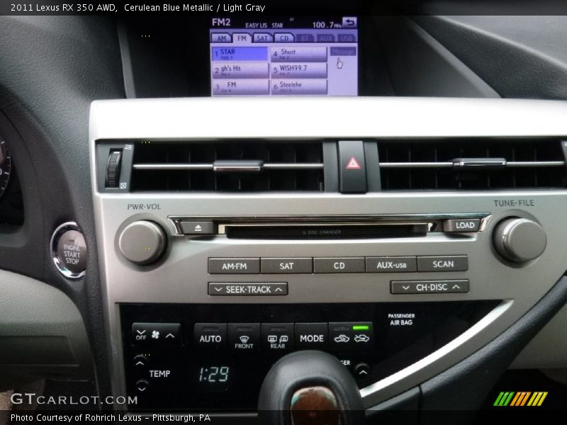 Cerulean Blue Metallic / Light Gray 2011 Lexus RX 350 AWD