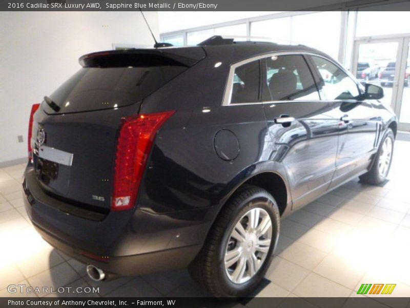 Sapphire Blue Metallic / Ebony/Ebony 2016 Cadillac SRX Luxury AWD