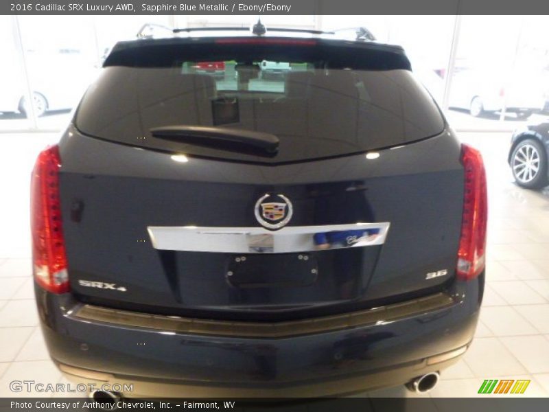Sapphire Blue Metallic / Ebony/Ebony 2016 Cadillac SRX Luxury AWD