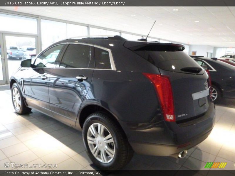 Sapphire Blue Metallic / Ebony/Ebony 2016 Cadillac SRX Luxury AWD