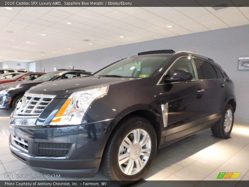Sapphire Blue Metallic / Ebony/Ebony 2016 Cadillac SRX Luxury AWD