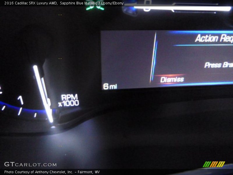 Sapphire Blue Metallic / Ebony/Ebony 2016 Cadillac SRX Luxury AWD