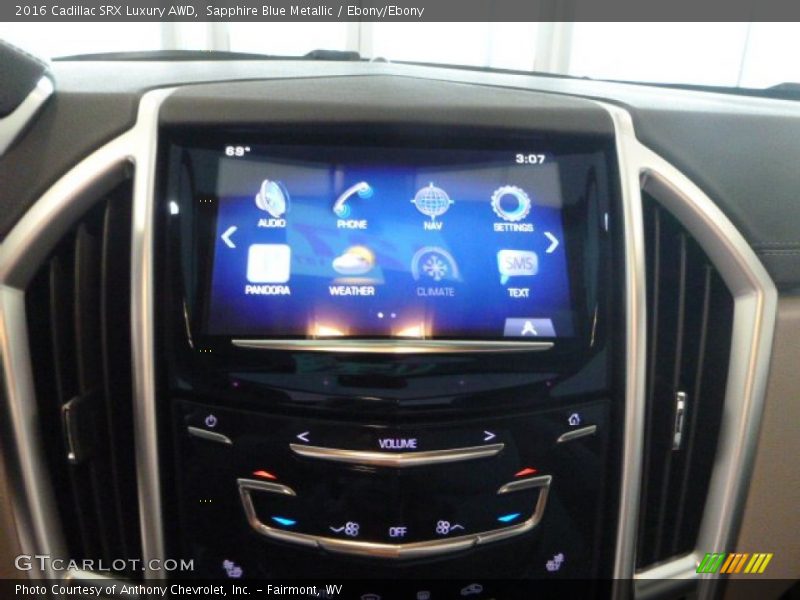 Sapphire Blue Metallic / Ebony/Ebony 2016 Cadillac SRX Luxury AWD