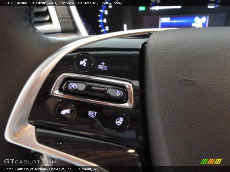 Sapphire Blue Metallic / Ebony/Ebony 2016 Cadillac SRX Luxury AWD