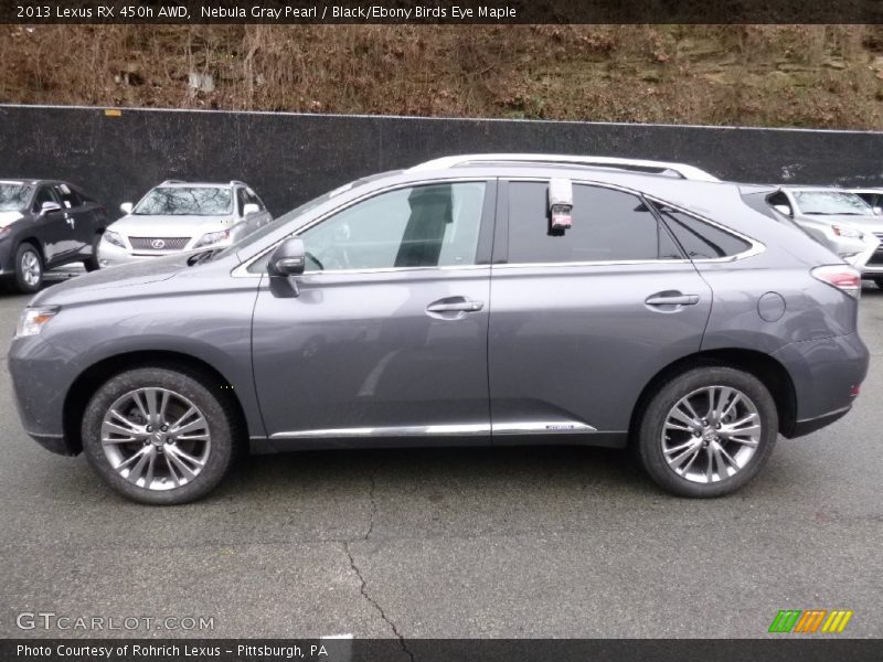 Nebula Gray Pearl / Black/Ebony Birds Eye Maple 2013 Lexus RX 450h AWD