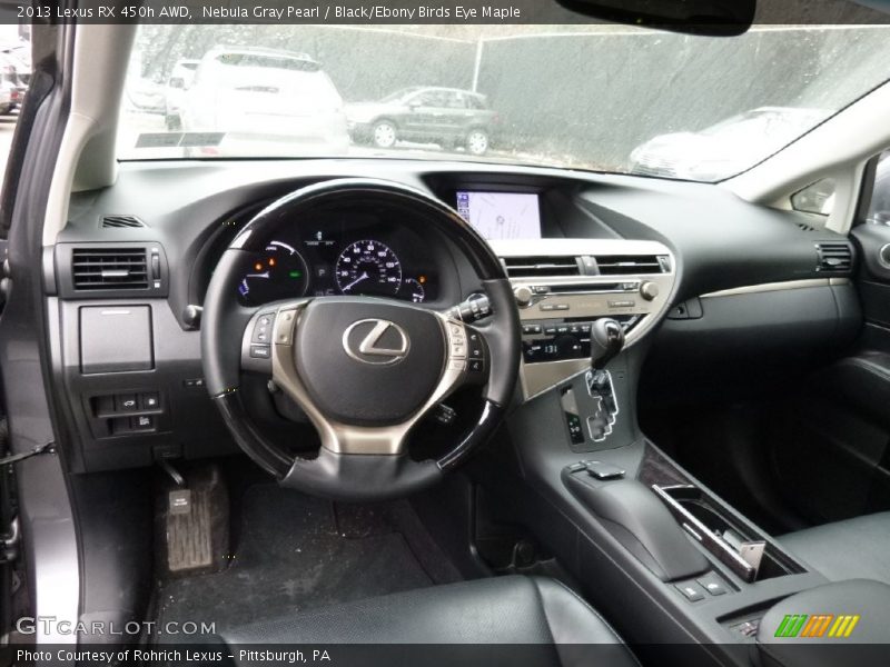 Nebula Gray Pearl / Black/Ebony Birds Eye Maple 2013 Lexus RX 450h AWD