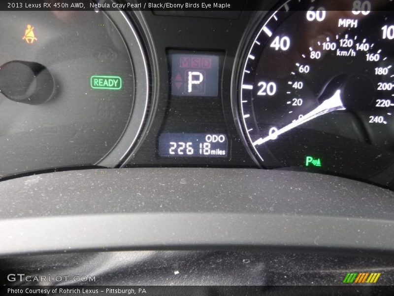 Nebula Gray Pearl / Black/Ebony Birds Eye Maple 2013 Lexus RX 450h AWD