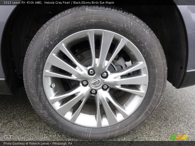 Nebula Gray Pearl / Black/Ebony Birds Eye Maple 2013 Lexus RX 450h AWD
