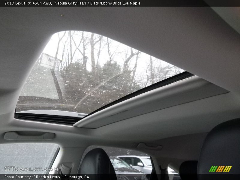 Nebula Gray Pearl / Black/Ebony Birds Eye Maple 2013 Lexus RX 450h AWD