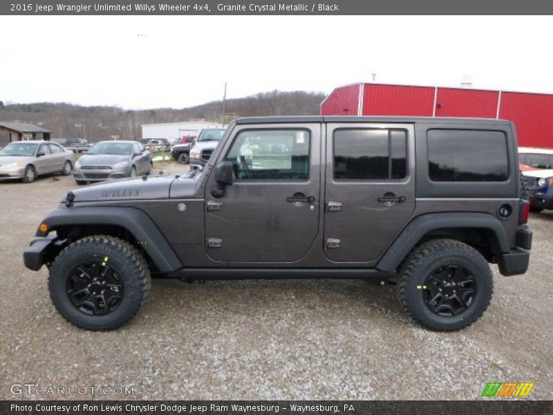 Granite Crystal Metallic / Black 2016 Jeep Wrangler Unlimited Willys Wheeler 4x4