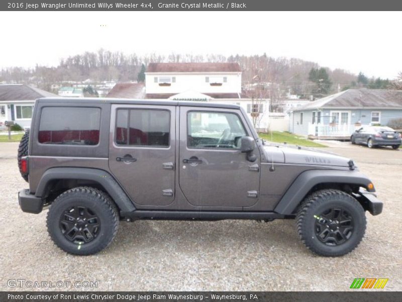Granite Crystal Metallic / Black 2016 Jeep Wrangler Unlimited Willys Wheeler 4x4