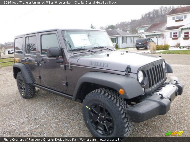 Granite Crystal Metallic / Black 2016 Jeep Wrangler Unlimited Willys Wheeler 4x4