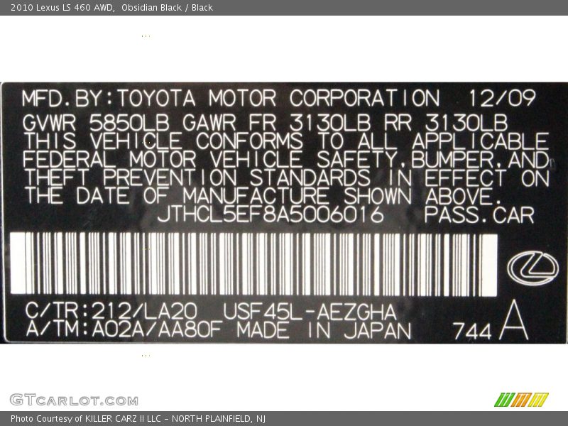 Obsidian Black / Black 2010 Lexus LS 460 AWD