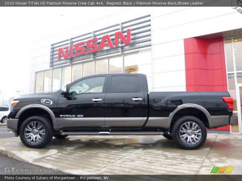 Magnetic Black / Platinum Reserve Black/Brown Leather 2016 Nissan TITAN XD Platinum Reserve Crew Cab 4x4