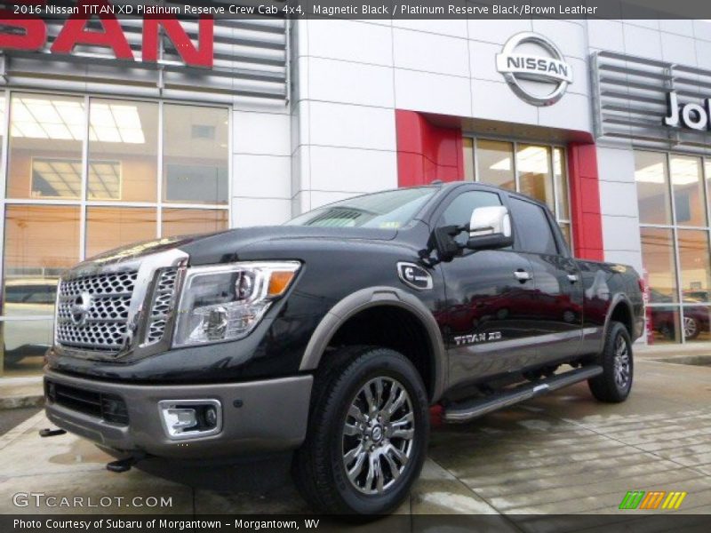 Magnetic Black / Platinum Reserve Black/Brown Leather 2016 Nissan TITAN XD Platinum Reserve Crew Cab 4x4