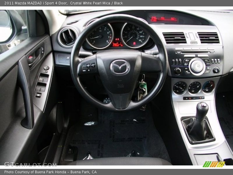 Crystal White Pearl Mica / Black 2011 Mazda MAZDA3 i Sport 4 Door