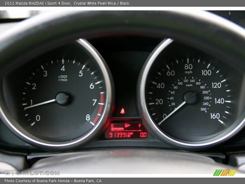 Crystal White Pearl Mica / Black 2011 Mazda MAZDA3 i Sport 4 Door