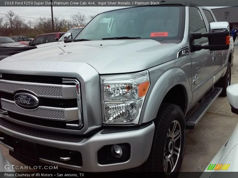 Ingot Silver Metallic / Platinum Black 2016 Ford F250 Super Duty Platinum Crew Cab 4x4