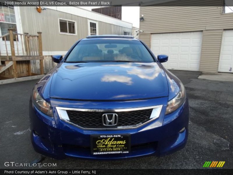 Belize Blue Pearl / Black 2008 Honda Accord EX-L V6 Coupe