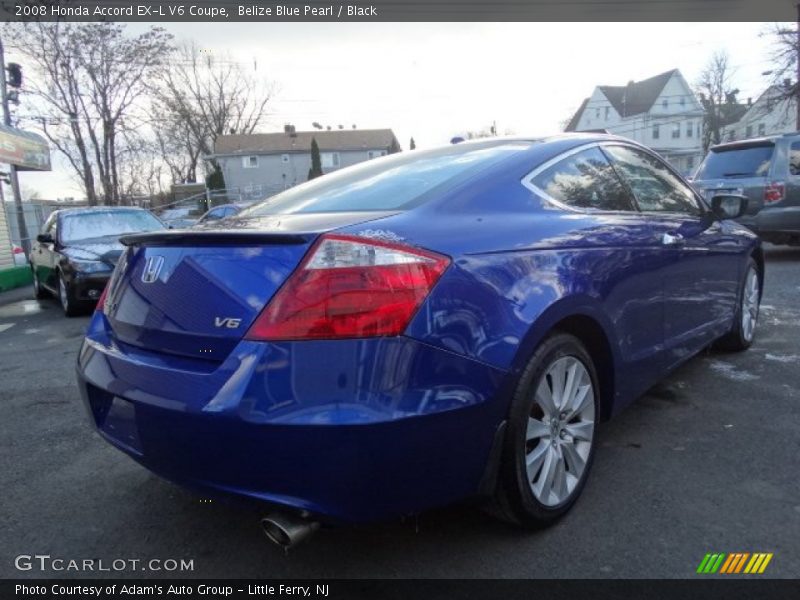 Belize Blue Pearl / Black 2008 Honda Accord EX-L V6 Coupe