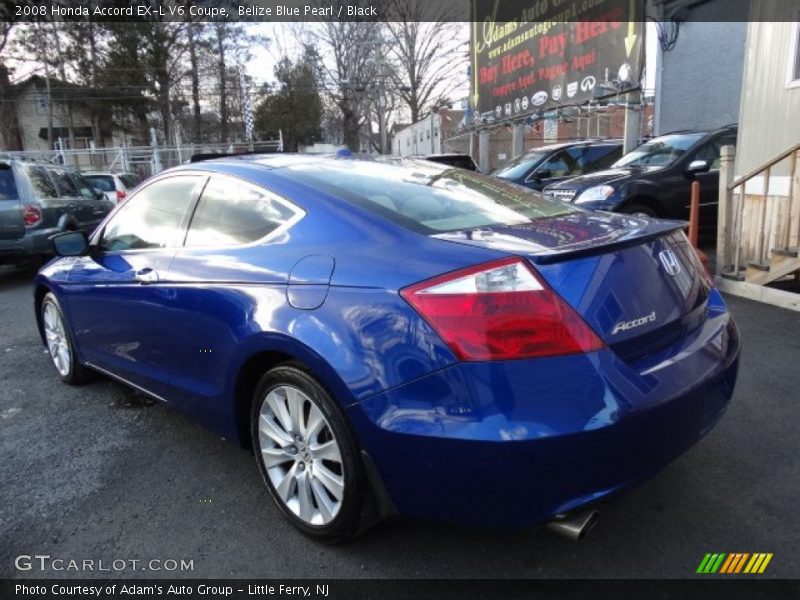 Belize Blue Pearl / Black 2008 Honda Accord EX-L V6 Coupe