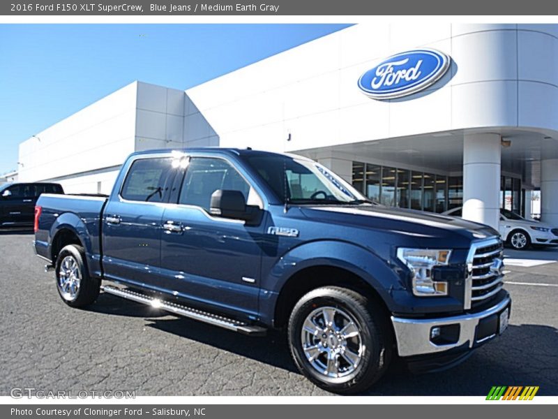 Blue Jeans / Medium Earth Gray 2016 Ford F150 XLT SuperCrew