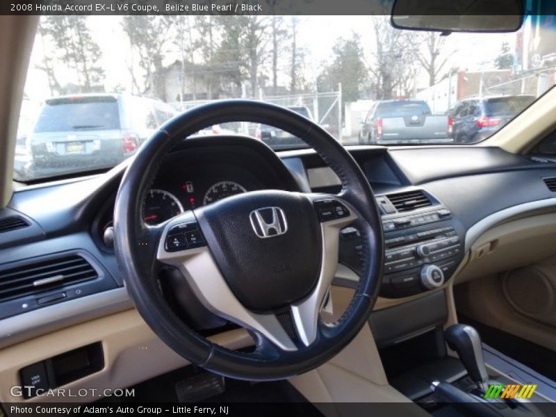 Belize Blue Pearl / Black 2008 Honda Accord EX-L V6 Coupe