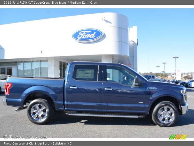 Blue Jeans / Medium Earth Gray 2016 Ford F150 XLT SuperCrew