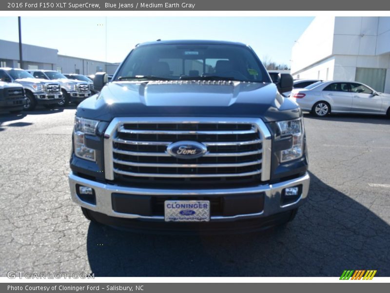 Blue Jeans / Medium Earth Gray 2016 Ford F150 XLT SuperCrew