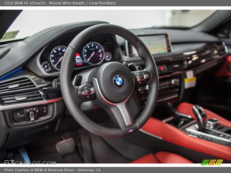 Mineral White Metallic / Coral Red/Black 2016 BMW X6 xDrive35i