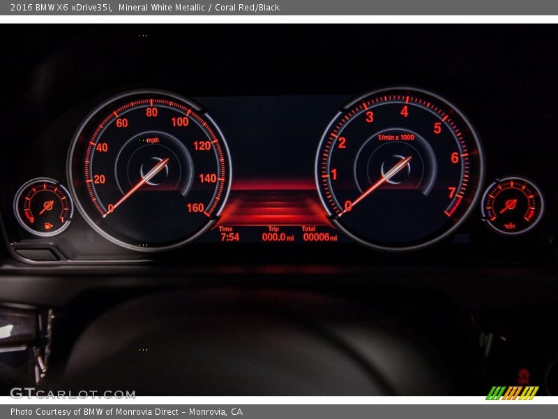 Mineral White Metallic / Coral Red/Black 2016 BMW X6 xDrive35i