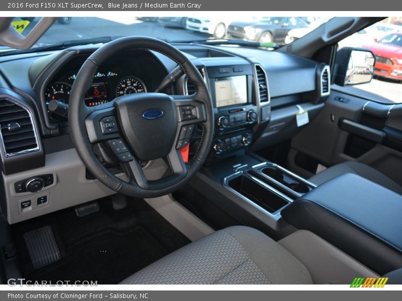Blue Jeans / Medium Earth Gray 2016 Ford F150 XLT SuperCrew